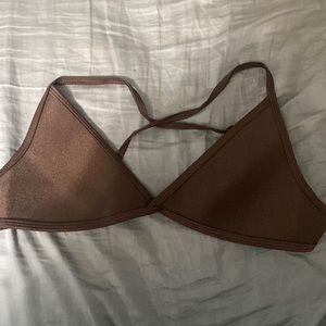 HOAKA natural shiny brown top